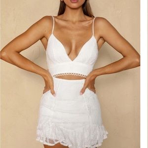 White Cut Out Mini Dress